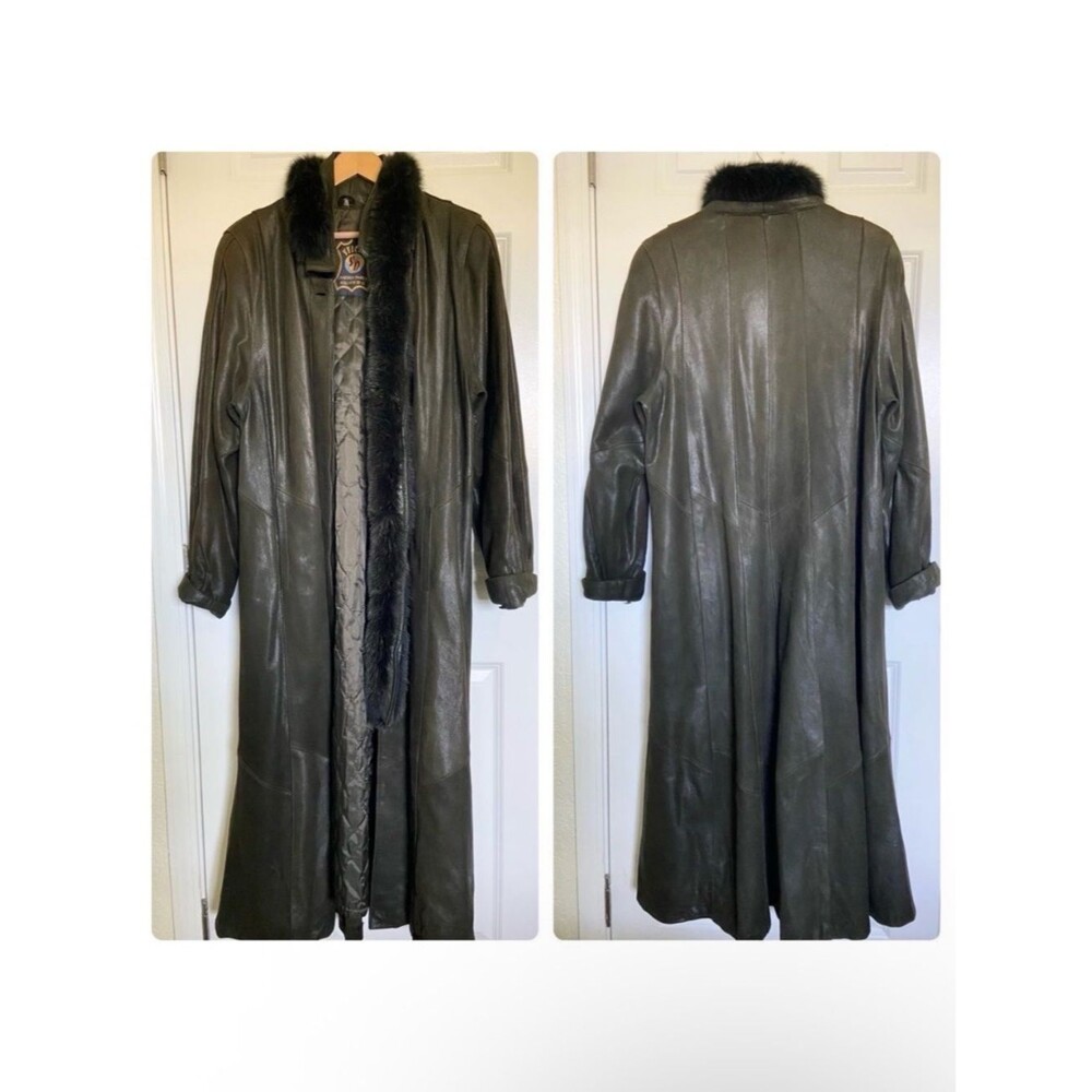 Selcuk Leather And Fur Trim Coat